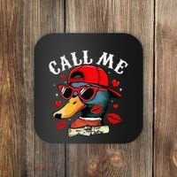 Retro Call Me Valentines Duck Hunting Southern Coaster thumb 0