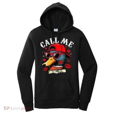 Retro Call Me Valentines Duck Hunting Southern Women's Hoodie