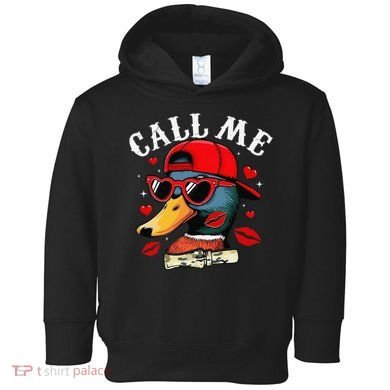 Retro Call Me Valentines Duck Hunting Southern Toddler Hoodie