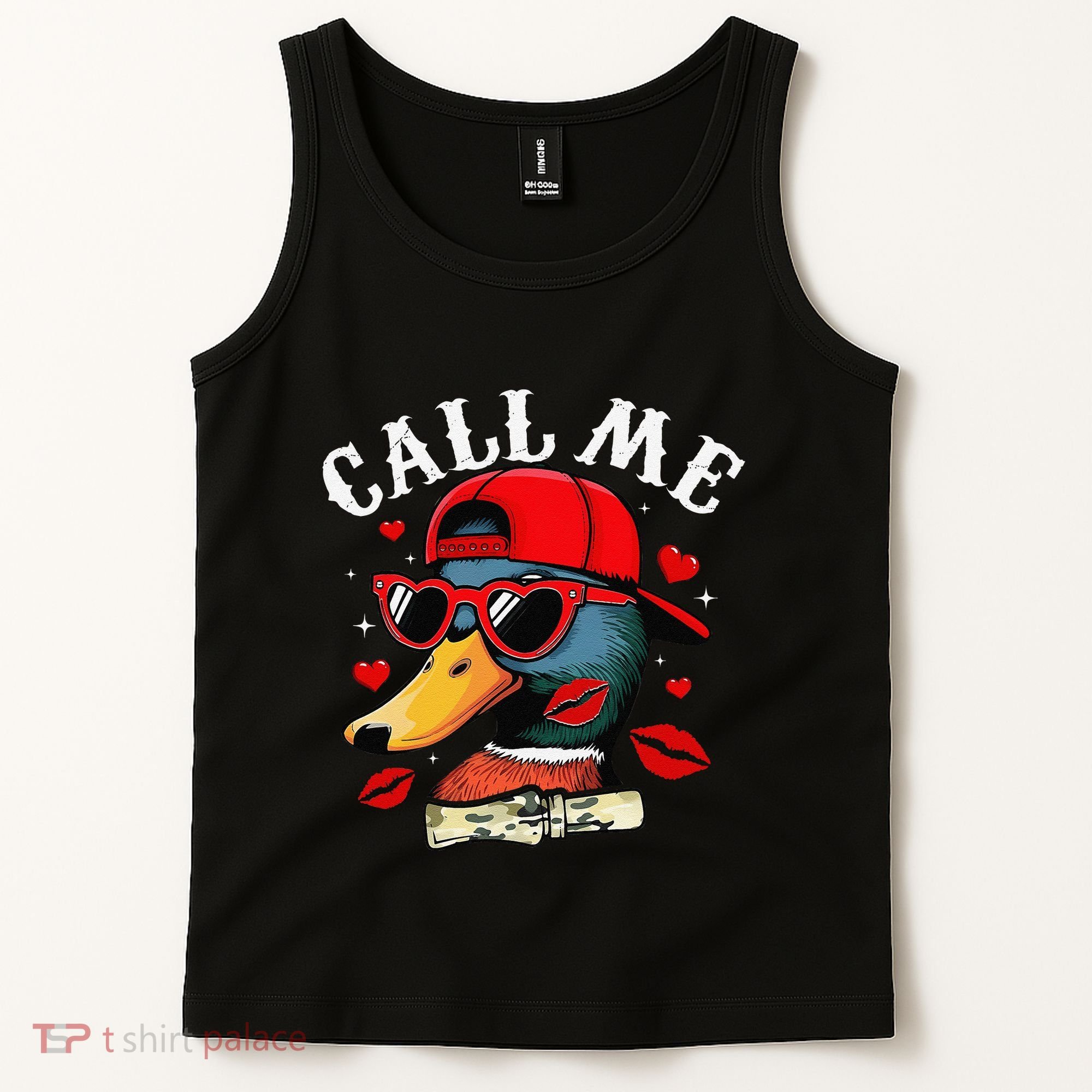 Retro Call Me Valentines Duck Hunting Southern Tank Top