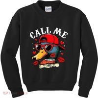 Retro Call Me Valentines Duck Hunting Southern Kids Sweatshirt thumb 0