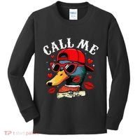 Retro Call Me Valentines Duck Hunting Southern Kids Long Sleeve Shirt thumb 0