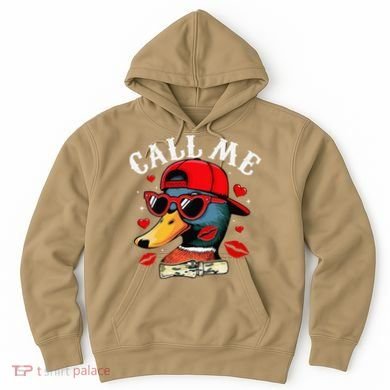 Retro Call Me Valentines Duck Hunting Southern Hoodie