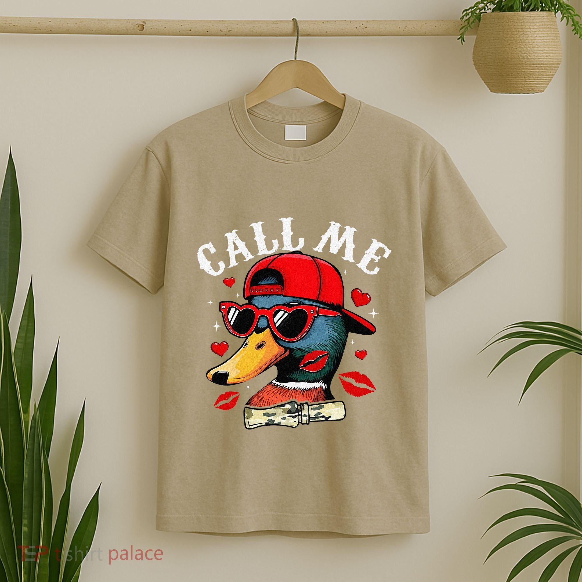 Retro Call Me Valentines Duck Hunting Southern T-Shirt