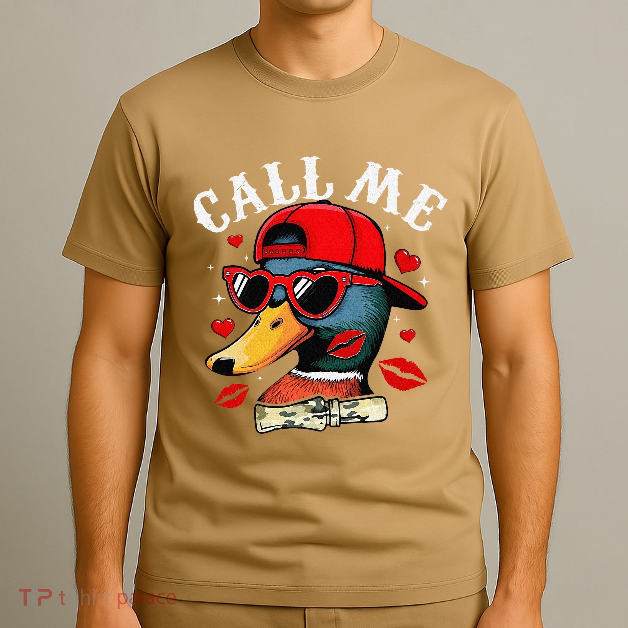 Retro Call Me Valentines Duck Hunting Southern T-Shirt