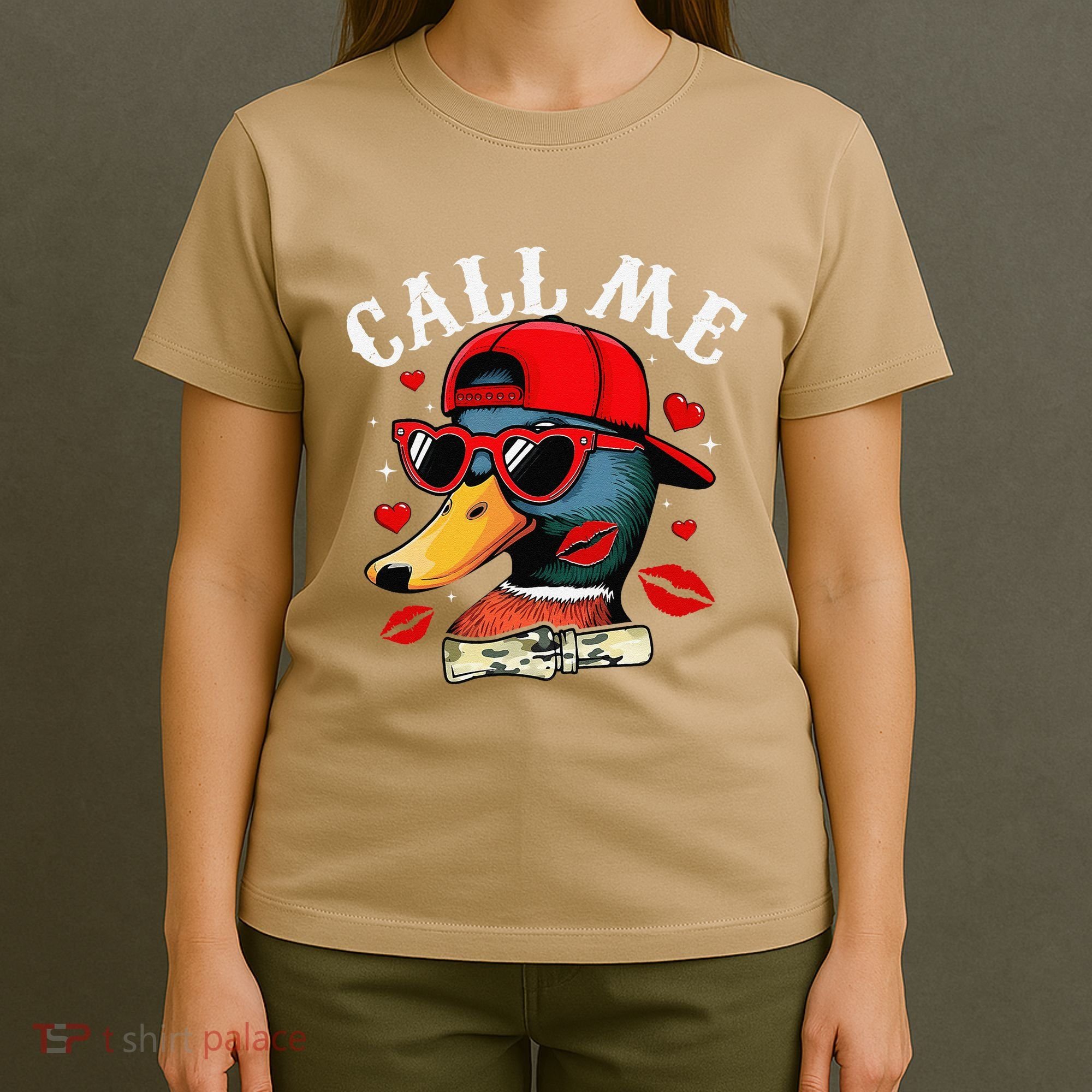 Retro Call Me Valentines Duck Hunting Southern T-Shirt