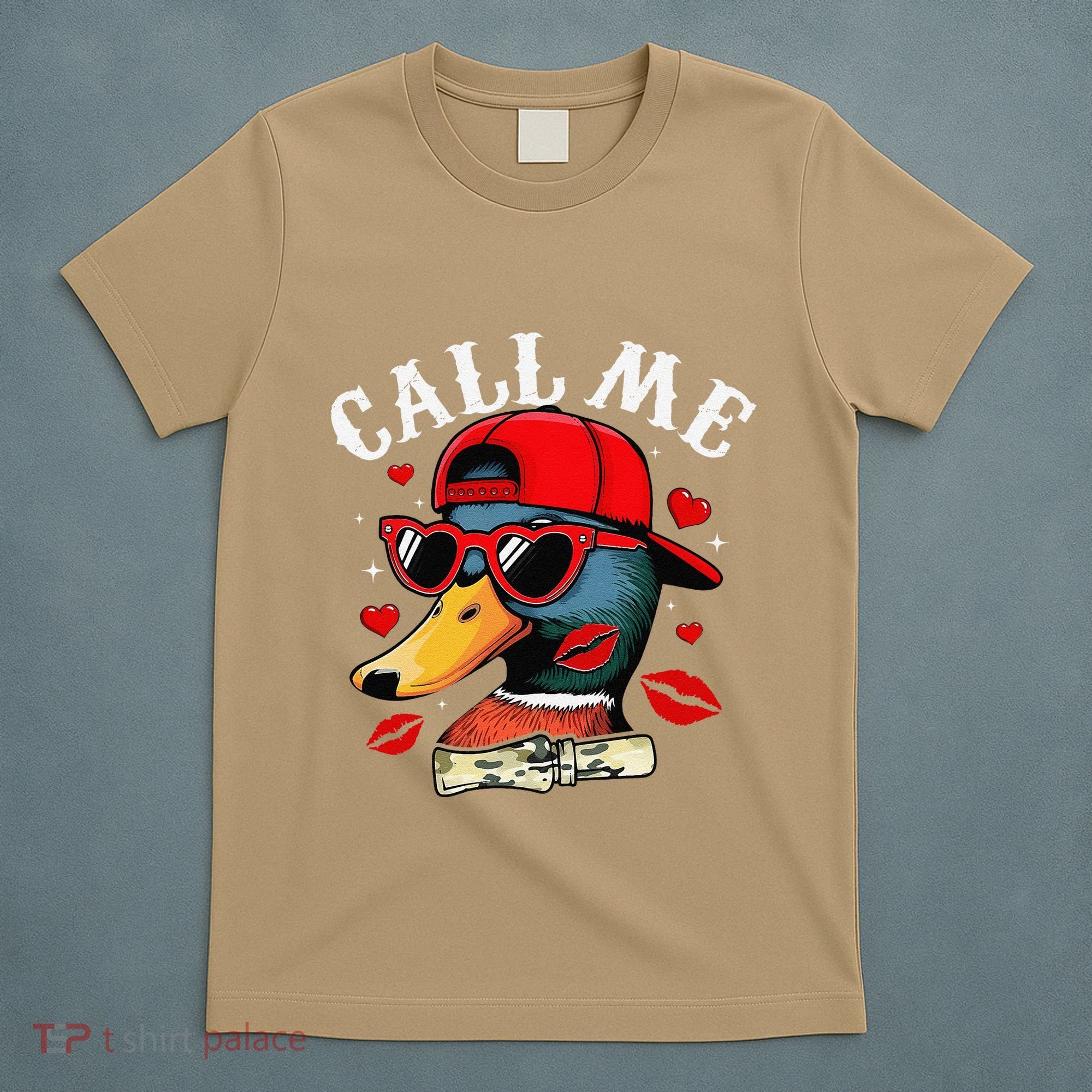 Retro Call Me Valentines Duck Hunting Southern T-Shirt