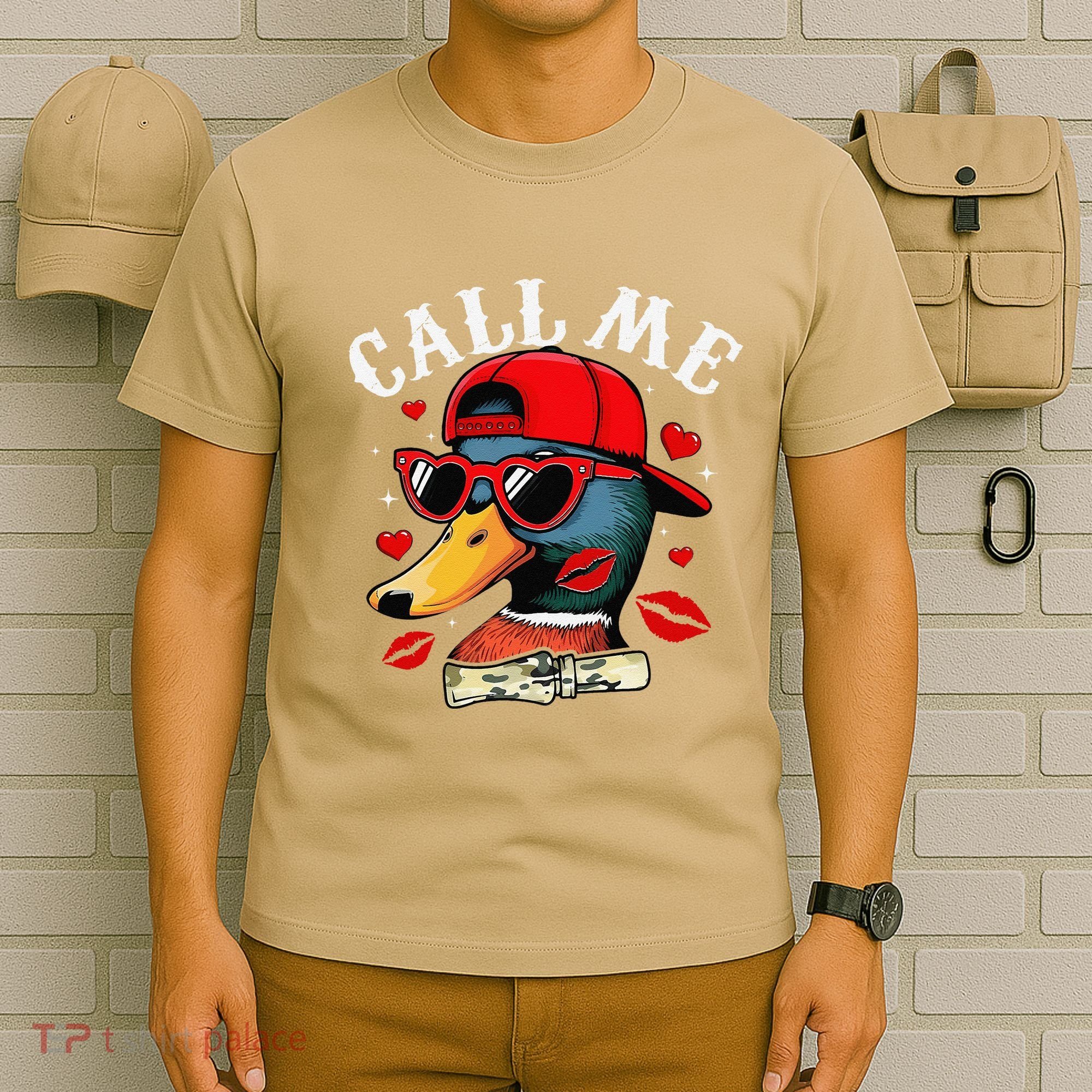Retro Call Me Valentines Duck Hunting Southern T-Shirt