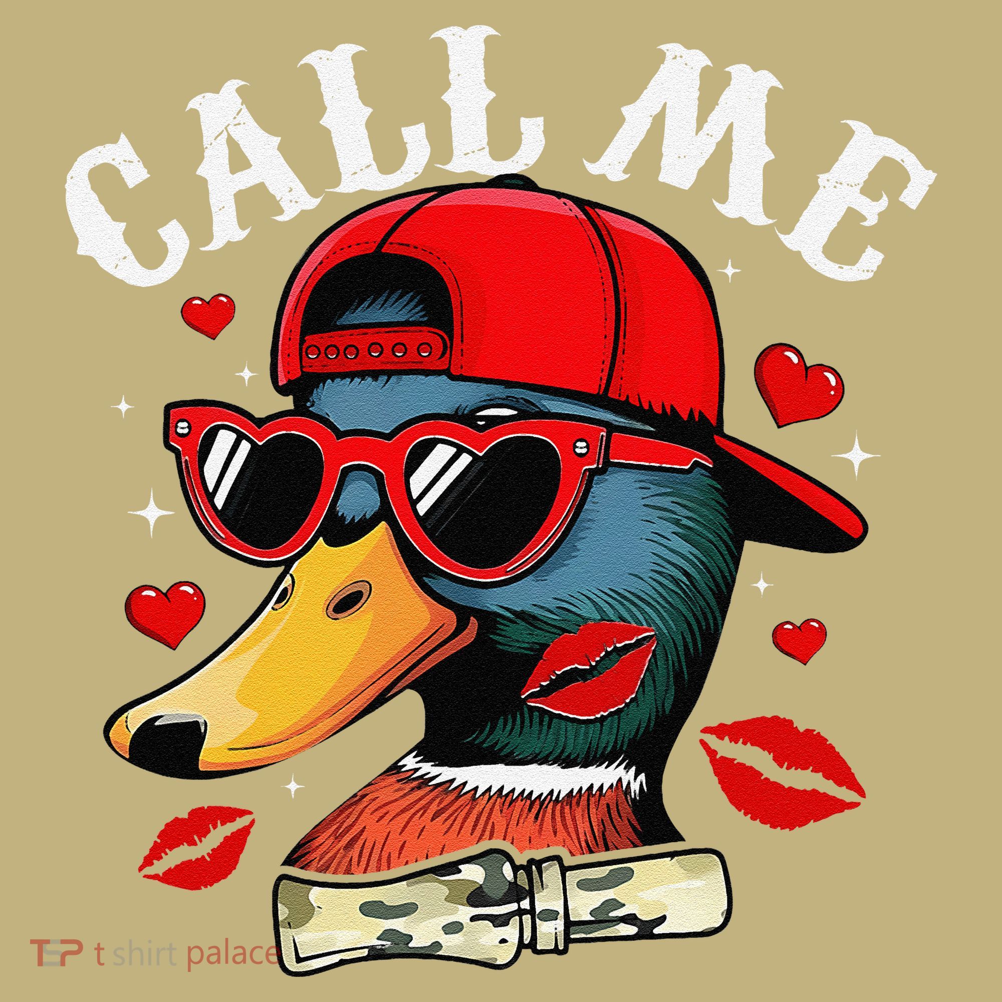 Retro Call Me Valentines Duck Hunting Southern T-Shirt
