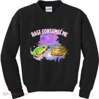 Rage Consumes Me Meme Oddly Specific Memes Funny Memes Frog Kids Sweatshirt thumb 0