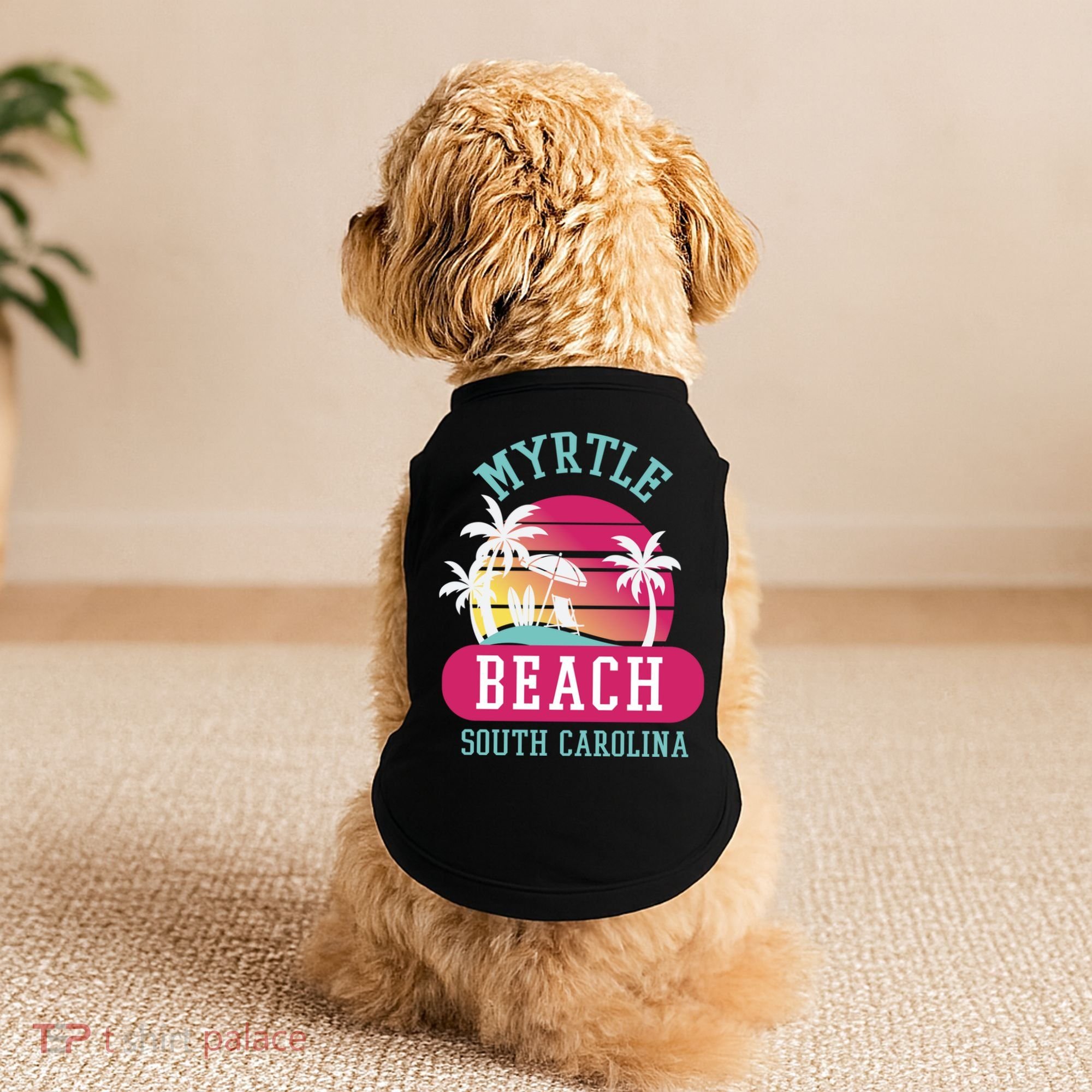 Retro Cool Myrtle Beach Sc Beaches Gift Doggie Tank