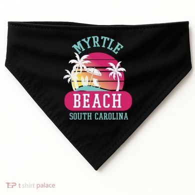 Retro Cool Myrtle Beach Sc Beaches Gift USA-Made Doggie Bandana