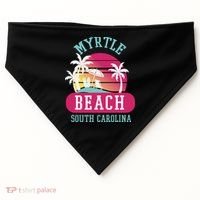 Retro Cool Myrtle Beach Sc Beaches Gift USA-Made Doggie Bandana thumb 0