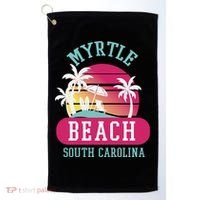 Retro Cool Myrtle Beach Sc Beaches Gift Golf Towel thumb 0