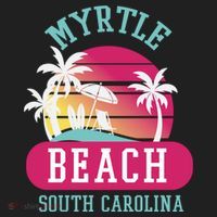 Retro Cool Myrtle Beach Sc Beaches Gift Golf Towel thumb 3