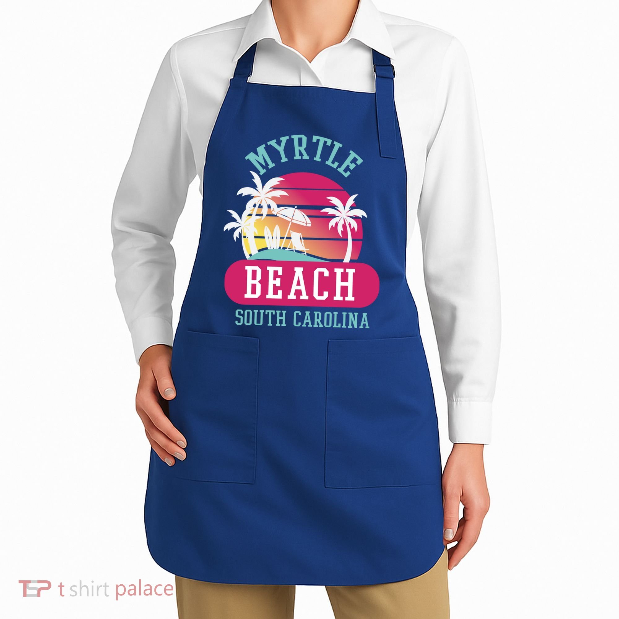 Retro Cool Myrtle Beach Sc Beaches Gift Apron