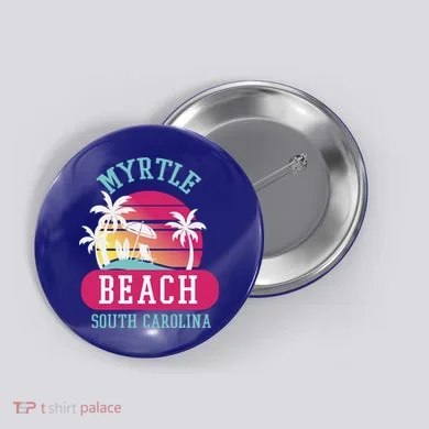 Retro Cool Myrtle Beach Sc Beaches Gift Button