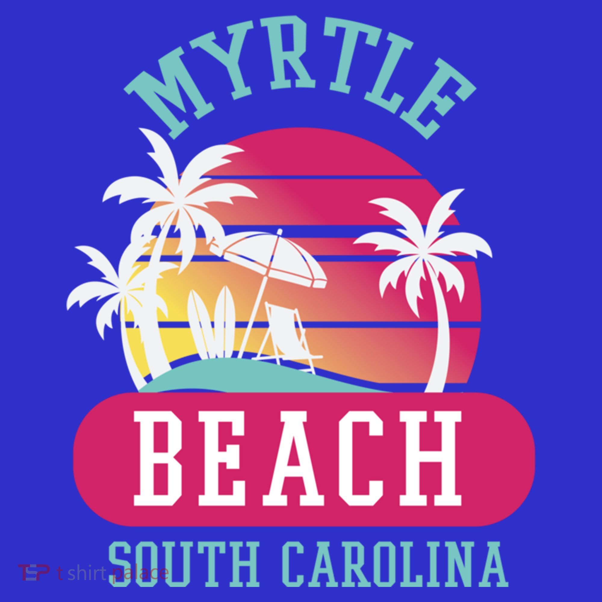 Retro Cool Myrtle Beach Sc Beaches Gift Button