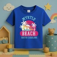 Retro Cool Myrtle Beach Sc Beaches Gift Toddler T-Shirt thumb 3