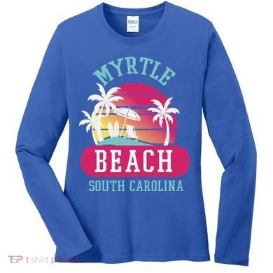 Retro Cool Myrtle Beach Sc Beaches Gift Women's Long Sleeve Shirt