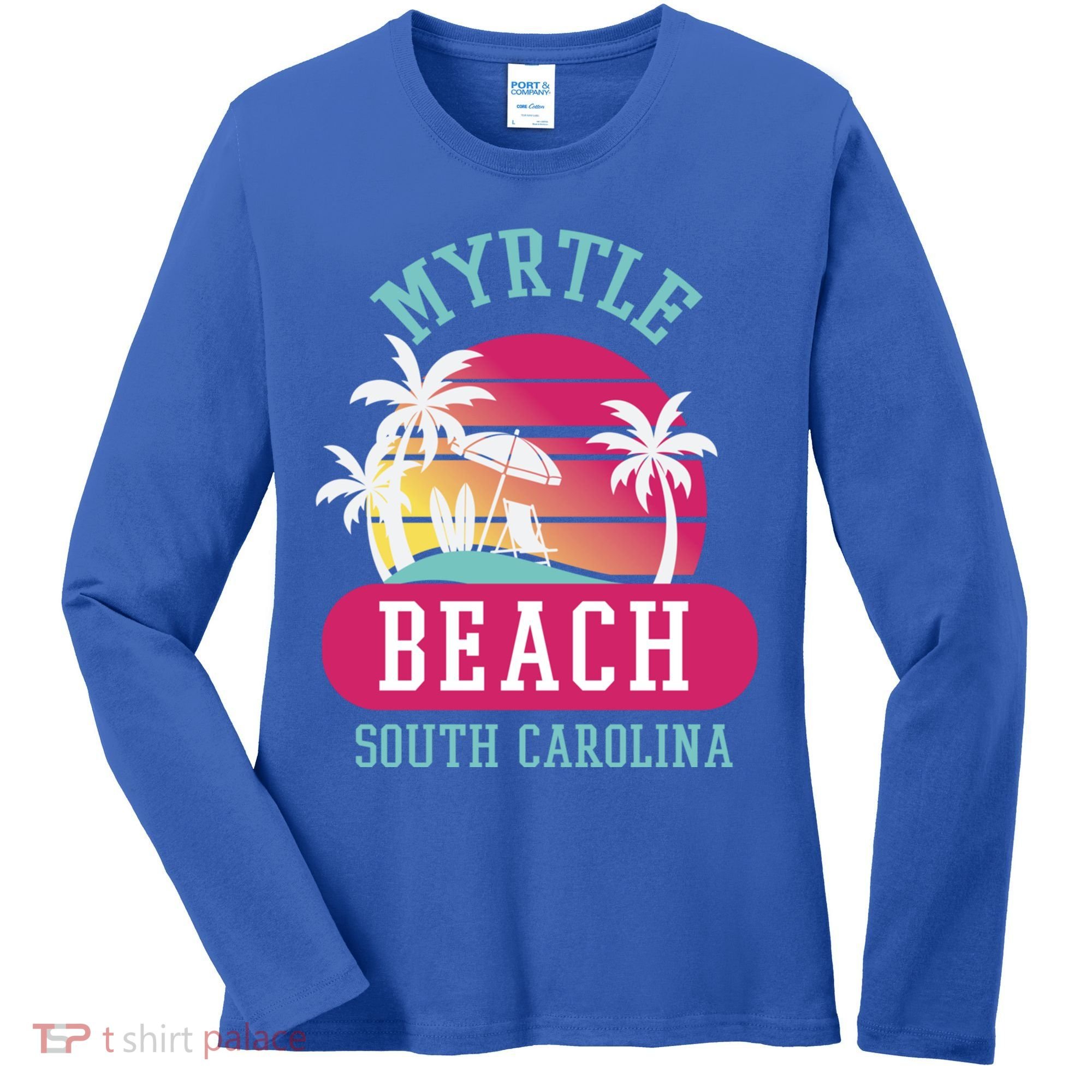 Retro Cool Myrtle Beach Sc Beaches Gift Women's Long Sleeve Shirt