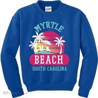 Retro Cool Myrtle Beach Sc Beaches Gift Kids Sweatshirt thumb 0