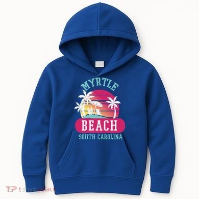 Retro Cool Myrtle Beach Sc Beaches Gift Kids Hoodie