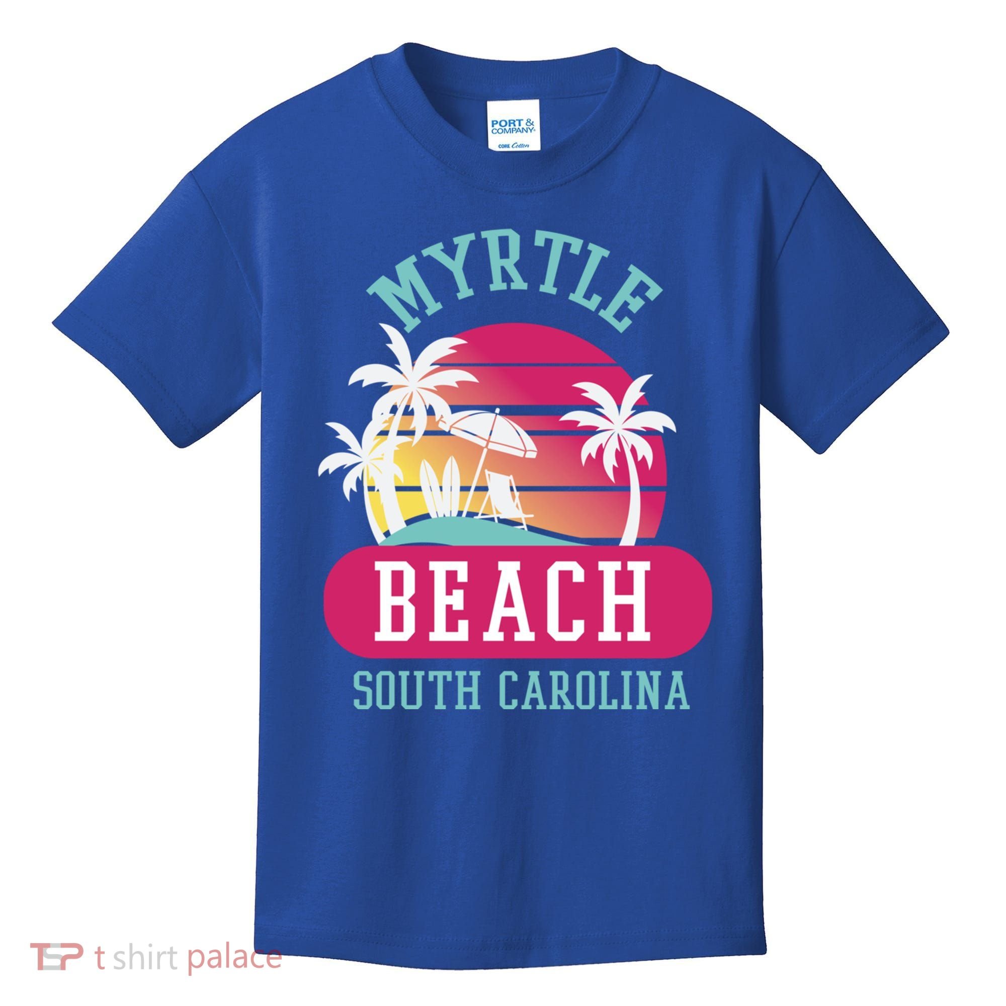 Retro Cool Myrtle Beach Sc Beaches Gift Kids T-Shirt