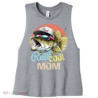 Reel Cool Mom Funny Fishing Quotes For Uncle Women's Racerback Cropped Tank thumb 0