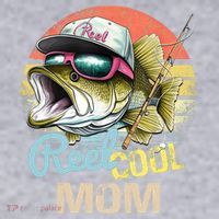Reel Cool Mom Funny Fishing Quotes For Uncle Women's Racerback Cropped Tank thumb 2