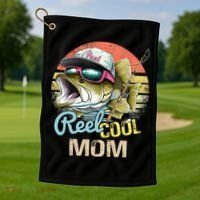 Reel Cool Mom Funny Fishing Quotes For Uncle Golf Towel thumb 1