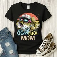 Reel Cool Mom Funny Fishing Quotes For Uncle Women's T-Shirt thumb 3