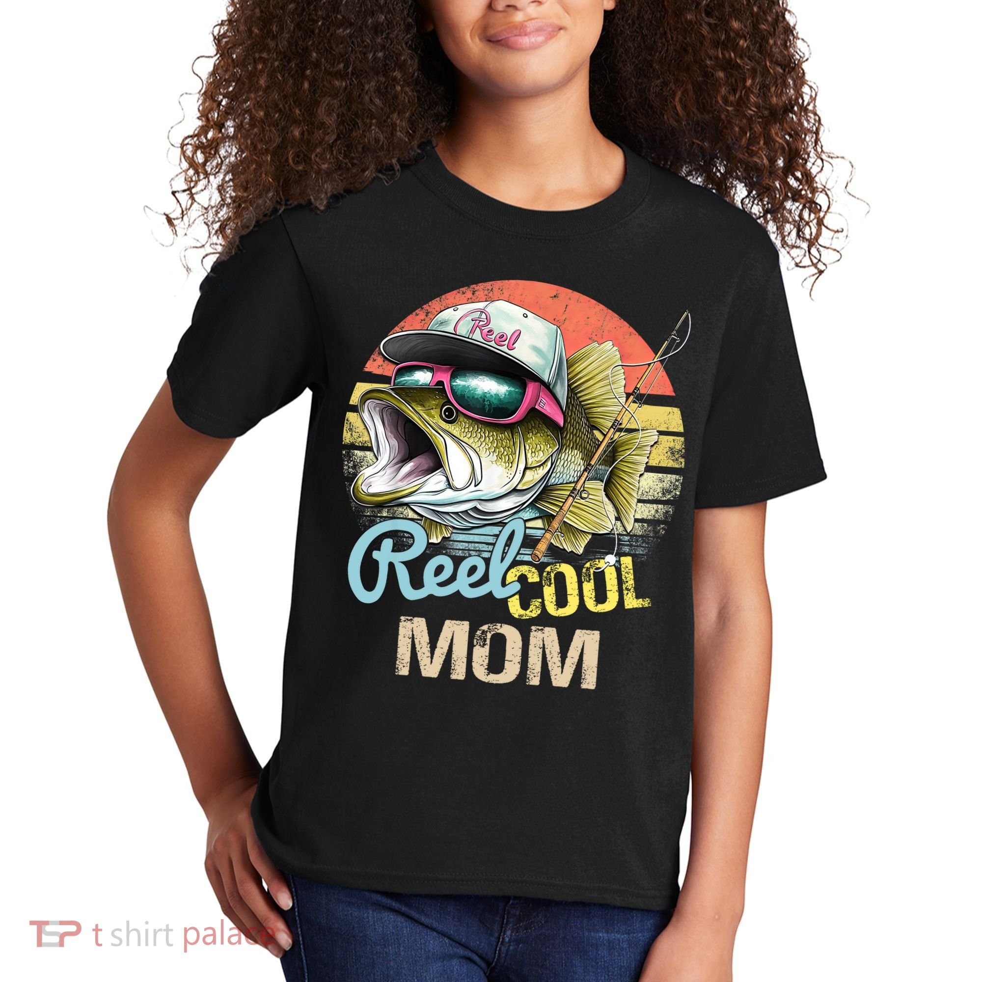 Reel Cool Mom Funny Fishing Quotes For Uncle Kids T-Shirt