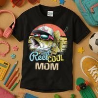 Reel Cool Mom Funny Fishing Quotes For Uncle Kids T-Shirt thumb 3