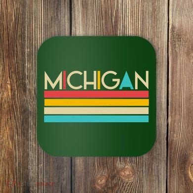 Retro Colors Michigan Coaster