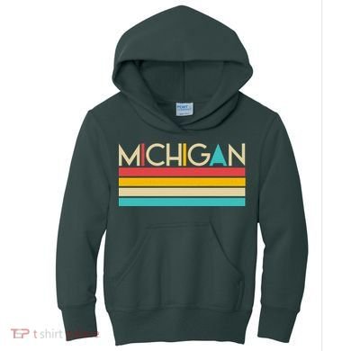 Retro Colors Michigan Kids Hoodie