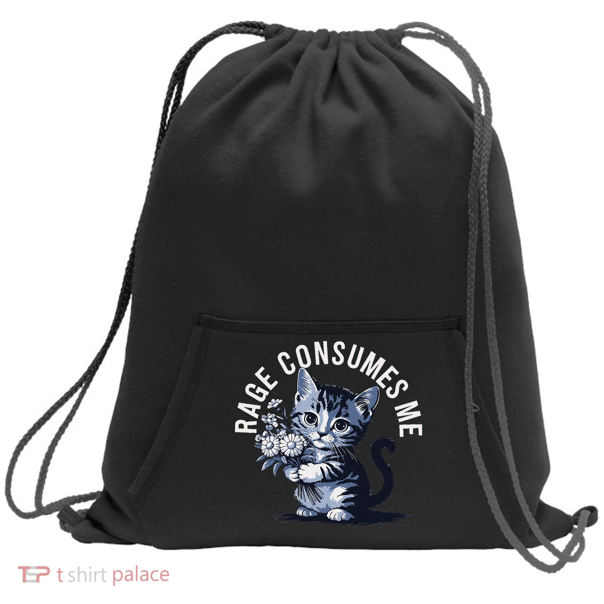 Rage Consumes Me Funny Cat Meme Sweatshirt Cinch Pack Bag