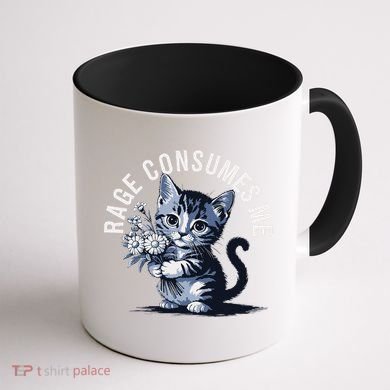 Rage Consumes Me Funny Cat Meme Coffee Mug back