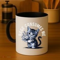 Rage Consumes Me Funny Cat Meme Coffee Mug thumb 4