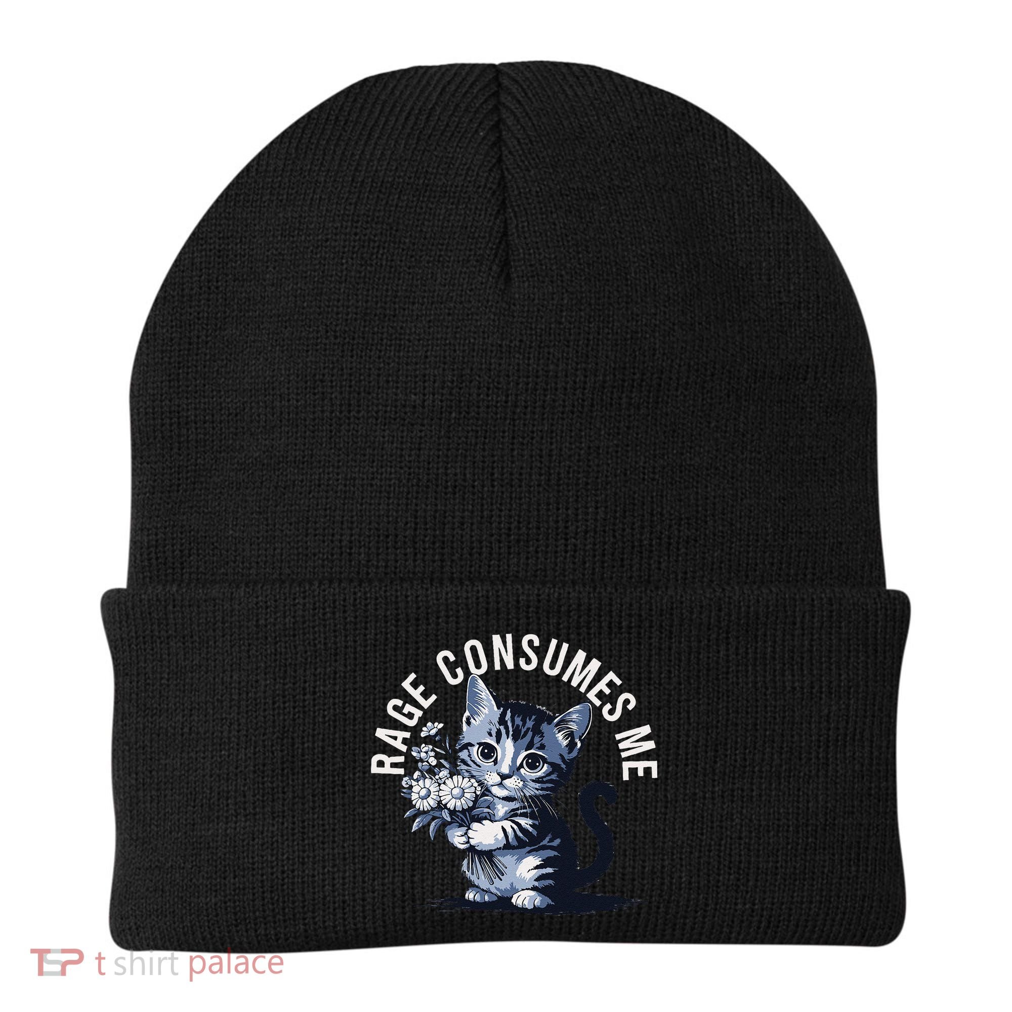 Rage Consumes Me Funny Cat Meme Beanie