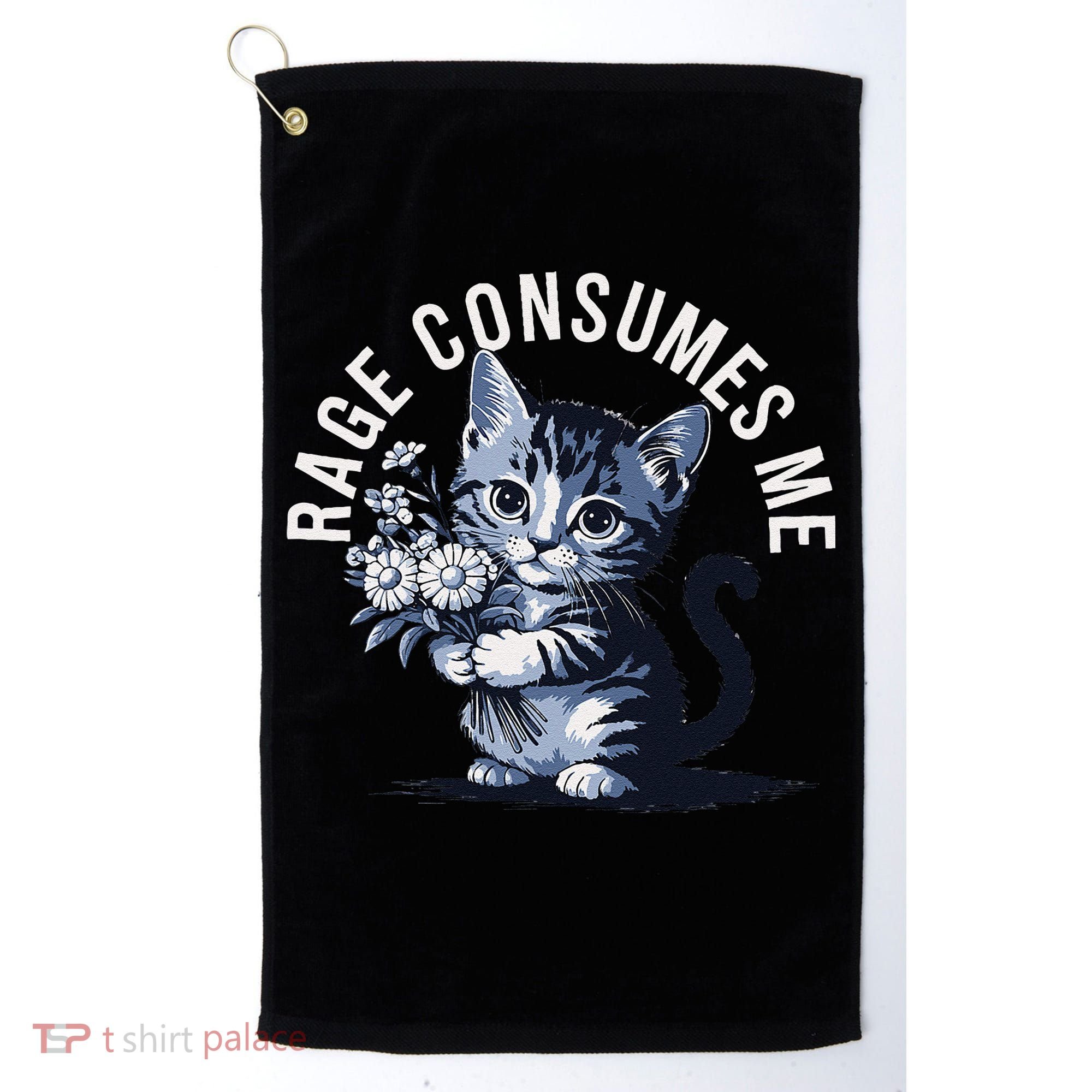 Rage Consumes Me Funny Cat Meme Golf Towel