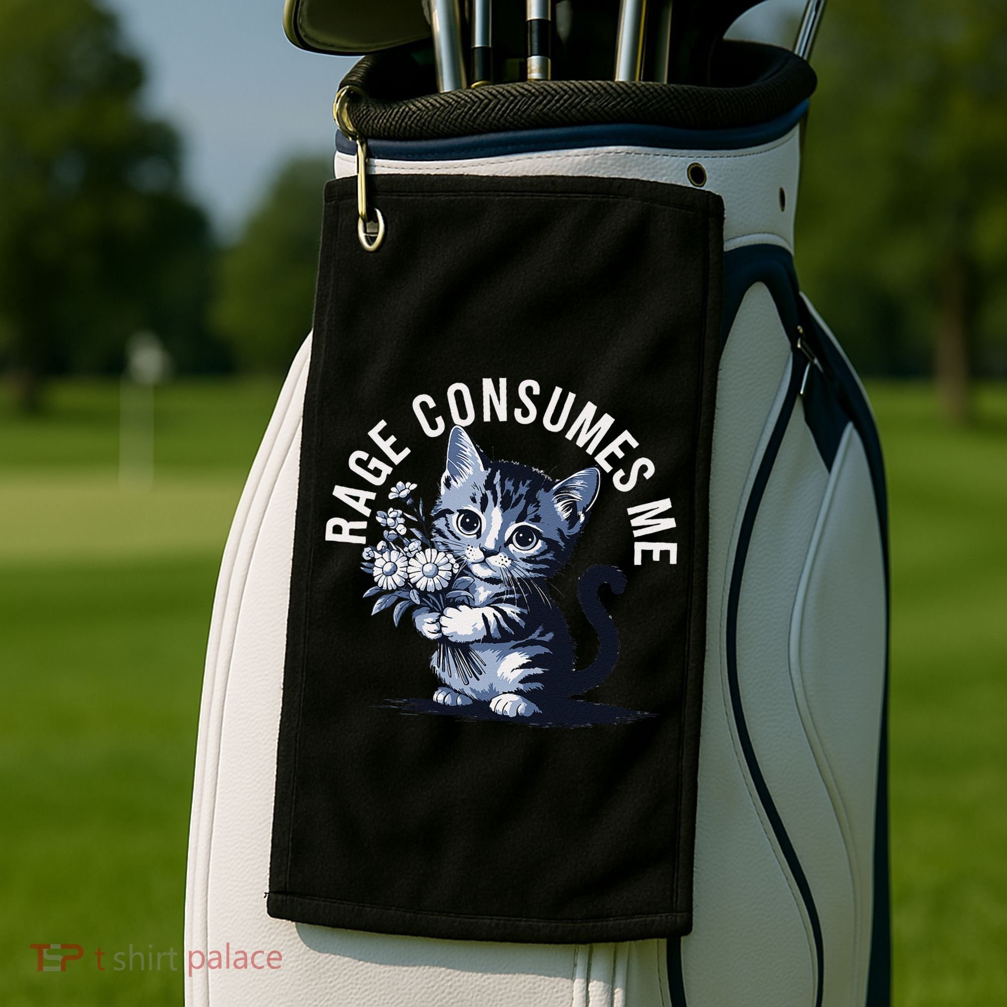 Rage Consumes Me Funny Cat Meme Golf Towel