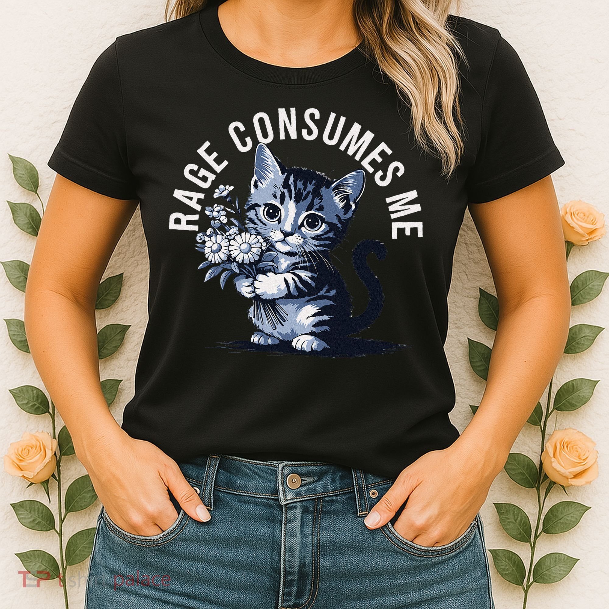 Rage Consumes Me Funny Cat Meme Women's T-Shirt