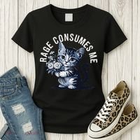 Rage Consumes Me Funny Cat Meme Women's T-Shirt thumb 3