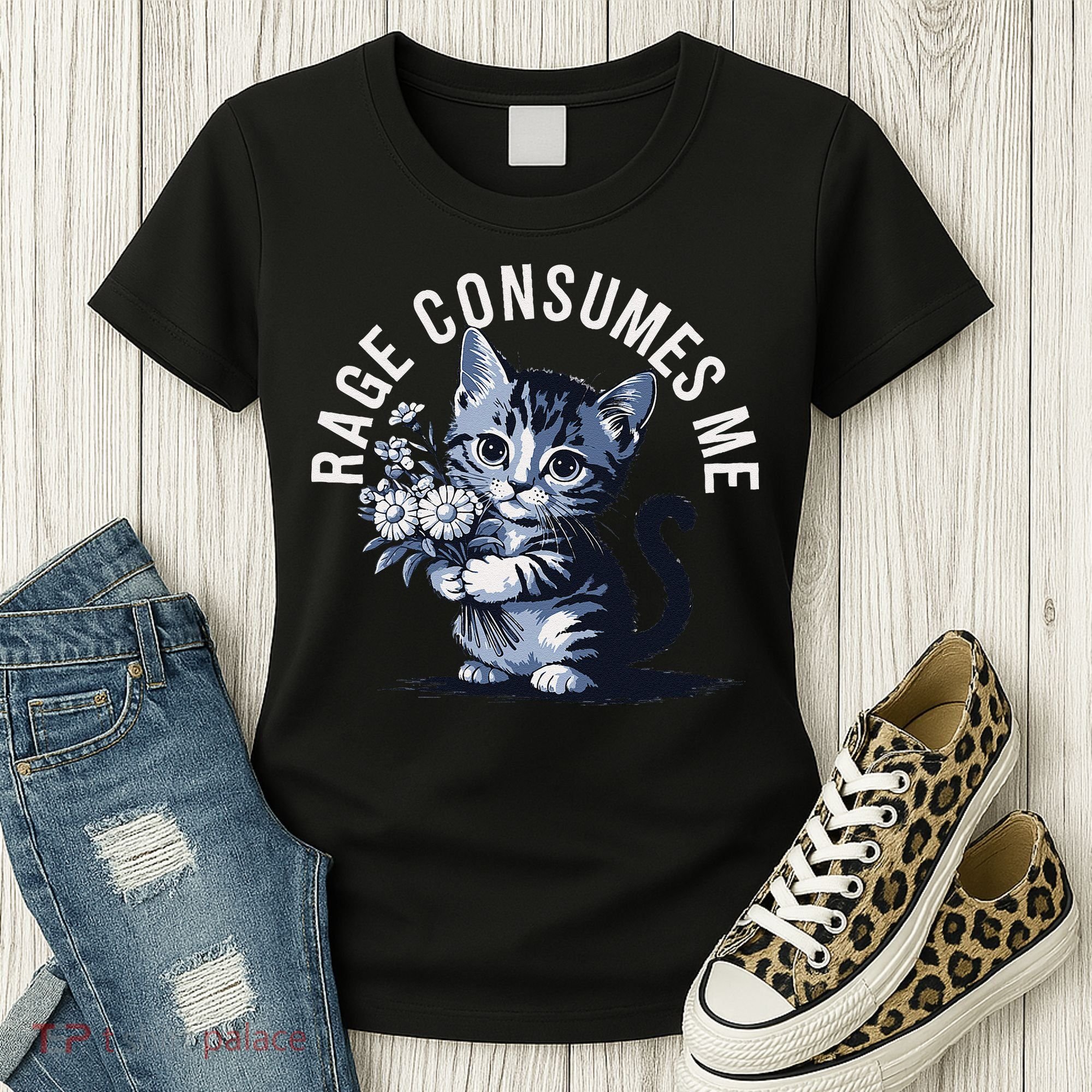 Rage Consumes Me Funny Cat Meme Women's T-Shirt