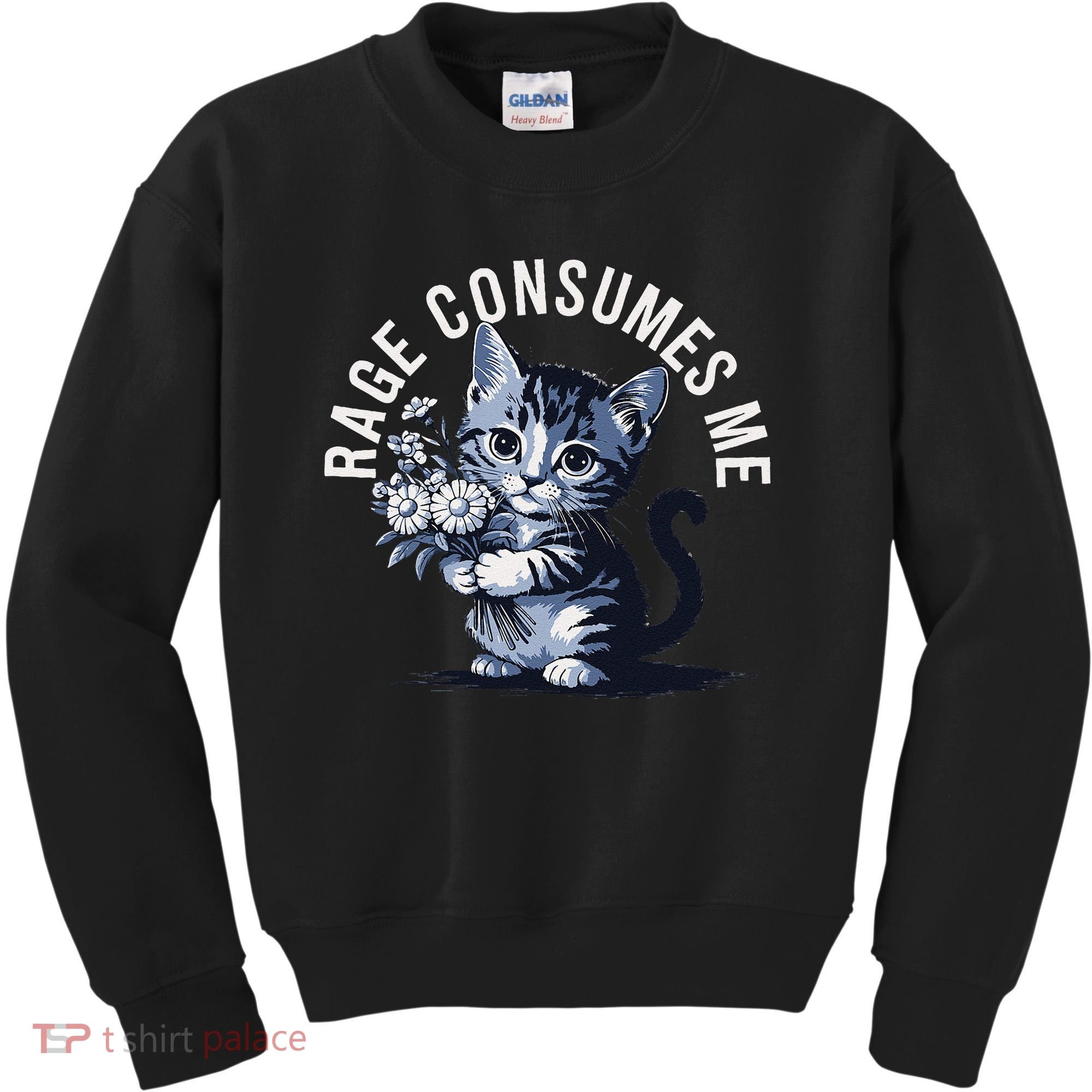 Rage Consumes Me Funny Cat Meme Kids Sweatshirt
