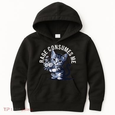 Rage Consumes Me Funny Cat Meme Kids Hoodie