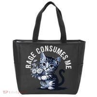 Rage Consumes Me Funny Cat Meme Tote Bag thumb 0