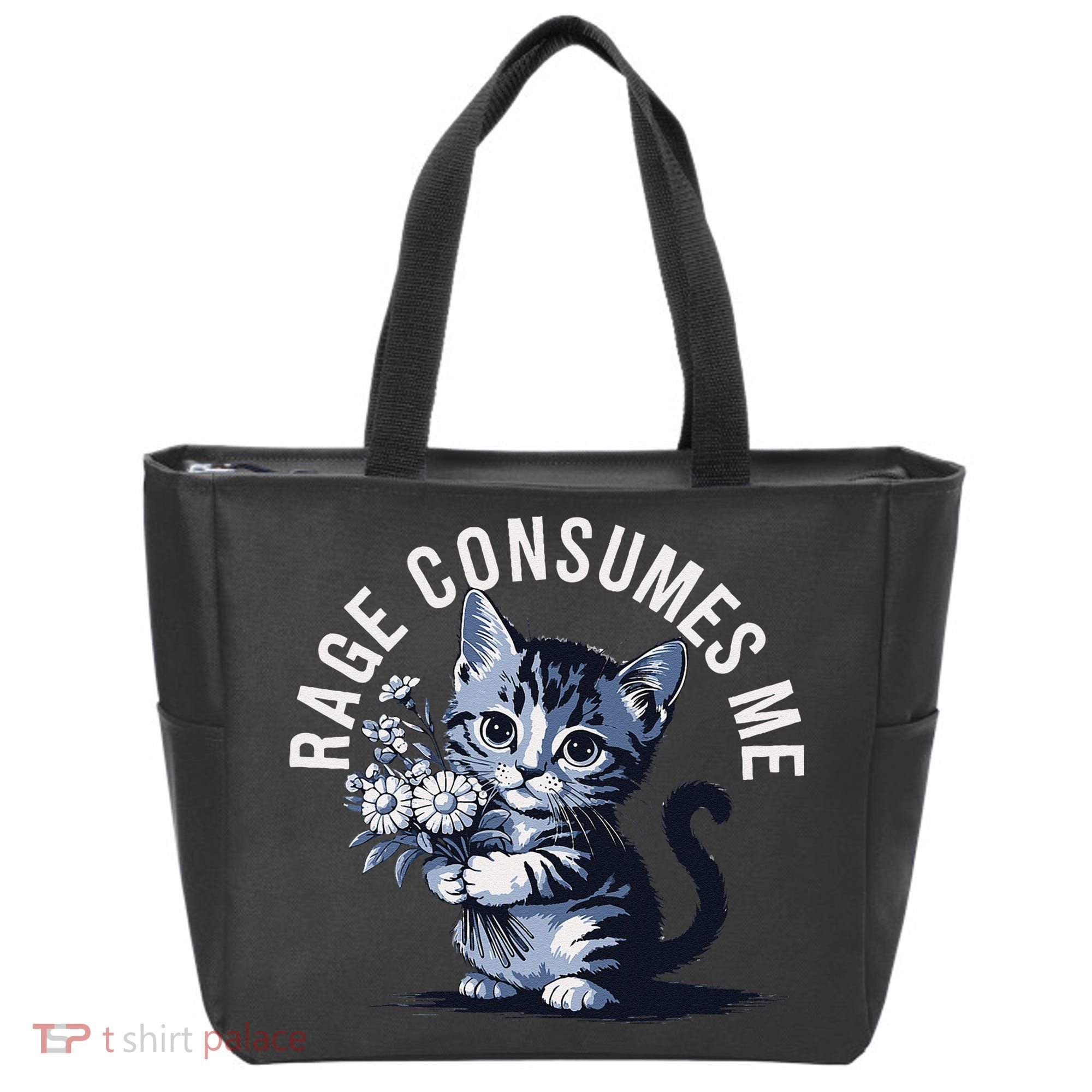 Rage Consumes Me Funny Cat Meme Tote Bag