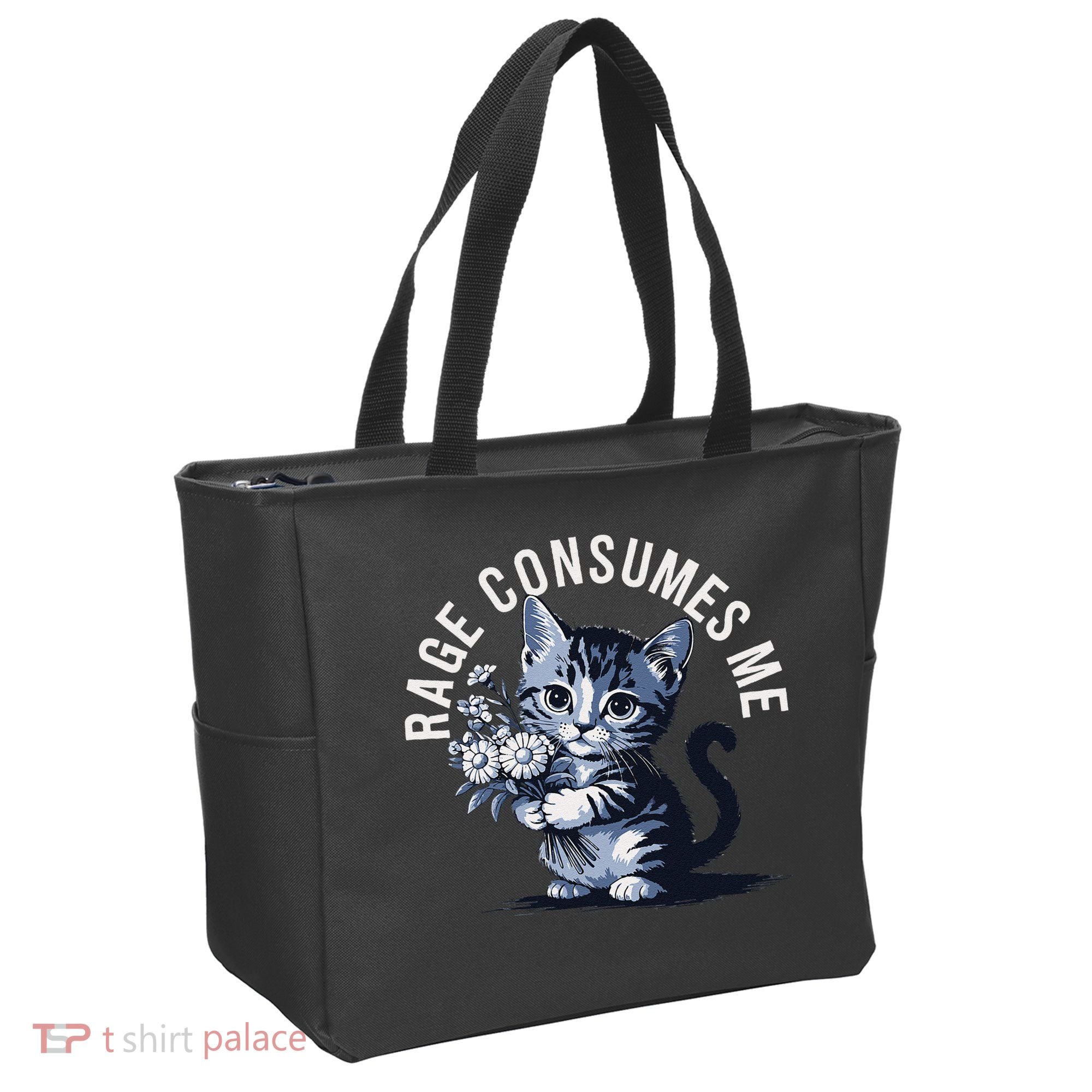 Rage Consumes Me Funny Cat Meme Tote Bag